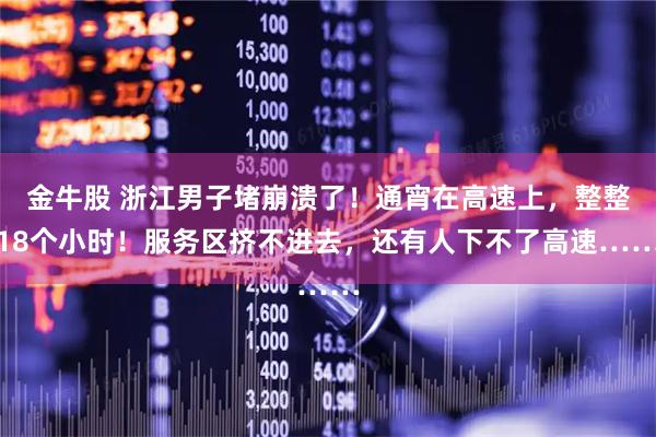 金牛股 浙江男子堵崩溃了！通宵在高速上，整整18个小时！服务区挤不进去，还有人下不了高速……